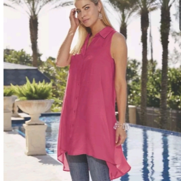 Midnight Velvet Tops - 3/$18 Midnight Velvet" Cherry Babe Twinset" Sz. M Pink.